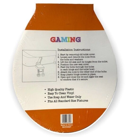 Gamer Gaming Toilet Seat Decorative White Army Green Multicolor NEW - Picture 3 of 15